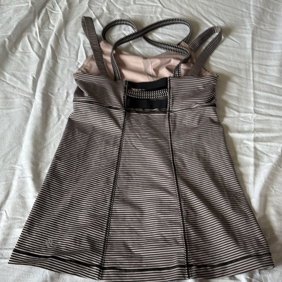 Lululemon Happy Strappy Tank Mini Pop Stripe Black Mink Berry Size 6 - Picture 5 of 13